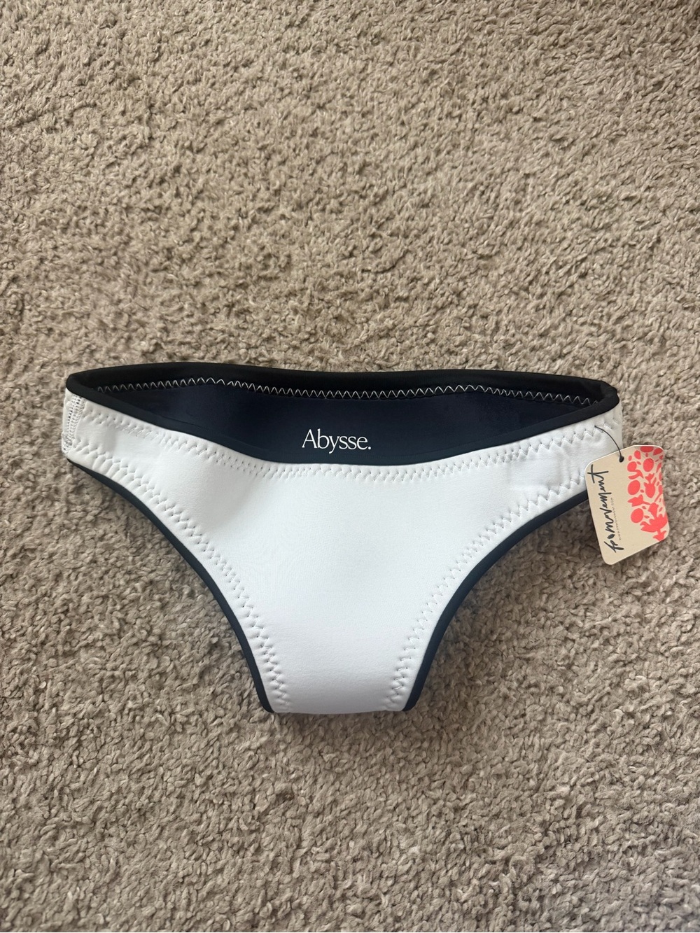 Abysse White & Black Contrast Bikini Bottom